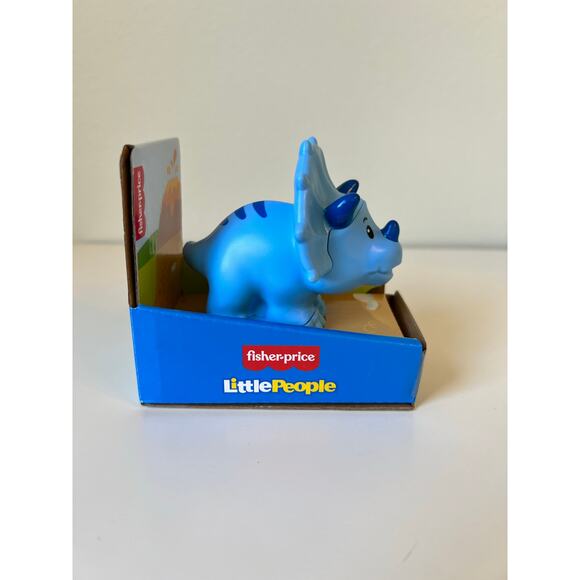 Fisher-Price Little People Blue Triceratops Dinosaur Figure Toy NEW - Picture 2 of 4